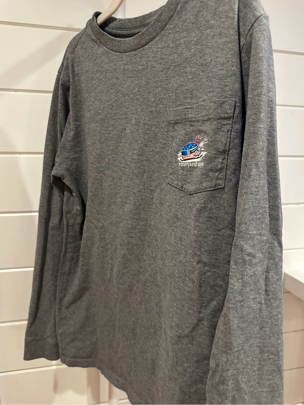 Vineyard Vines Boy’s Long-Sleeve Pocket Tee - Gray